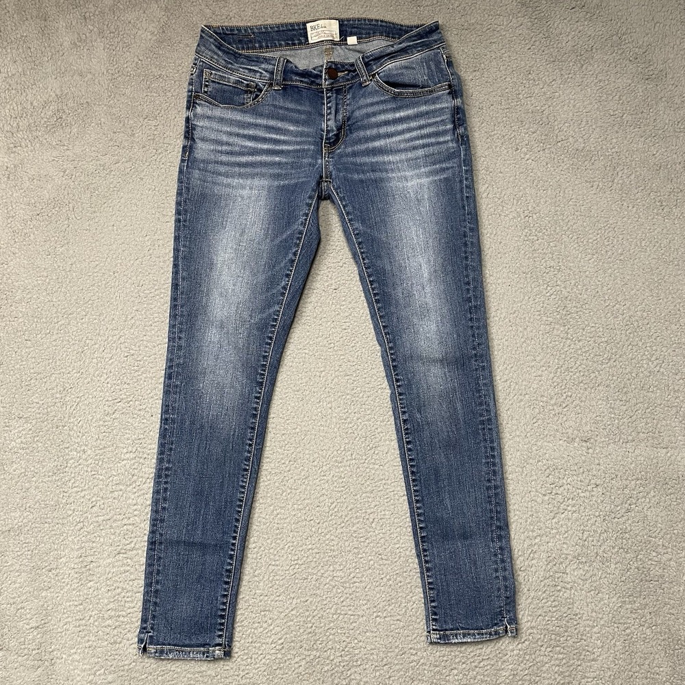 BKE Buckle Stella Jeans Size 28x38 Ankle Skinny Dark Stretch Denim